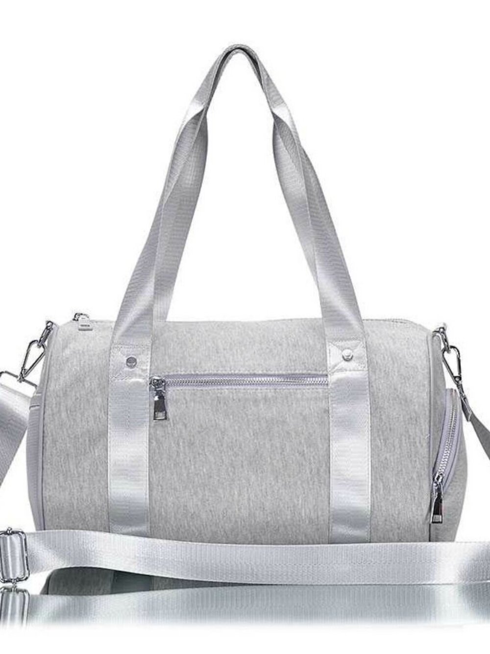 Madison West Gray Terry Knit Duffle Bag Sweatshirt Knit